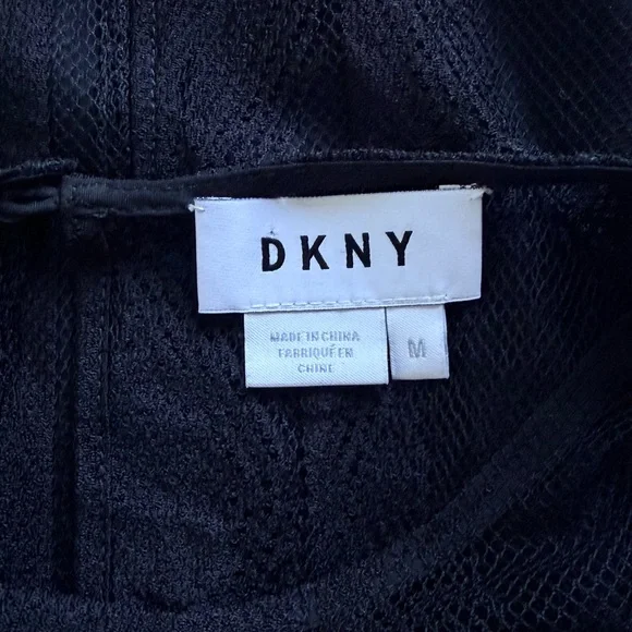 Y2K DKNY Black Sleeveless Midi Dress with Sheer Yoke - Picture 7 of 9